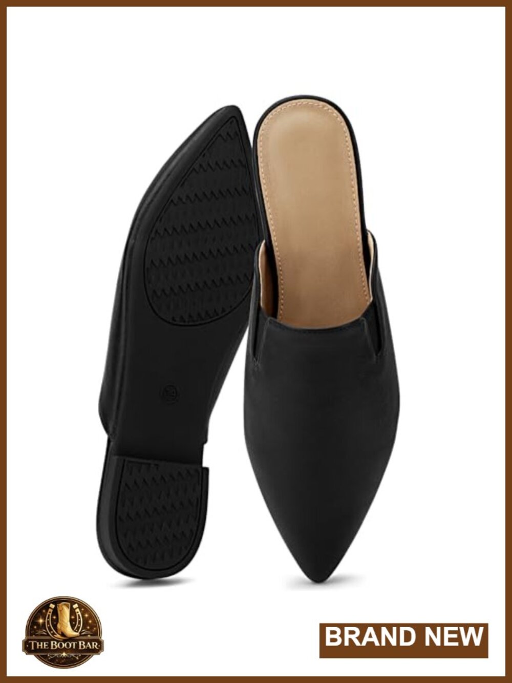 Pointed Toe Mules Slingback Flats Slip On Backless Loafers
